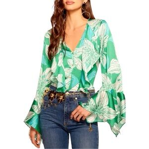 Ramy Brook Savanna Floral Long-Sleeve Blouse